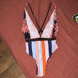 Reversible Cross-Back One Piece Swim Suit